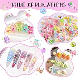 100Pcs Frosted Pink Slime Charms Assorted Cute