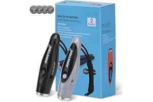 XFLYEE Electronic Whistles 2 Pack, Handheld 3 Tones High Volume Electric Whistles with Lanyard for Teacher, Coaches, Referees, Training Whistle, Loudest Outdoor Emergency Whistle, Sports Whistle Gifts