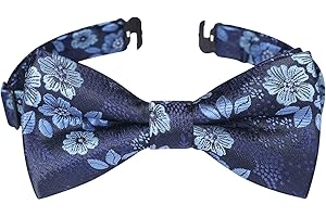 HISDERN Bow Ties for Boys Pre Tied Toddler Bow Tie Adjustable Kids Bowties Clip On Fun Patterned Bowties for Wedding Party