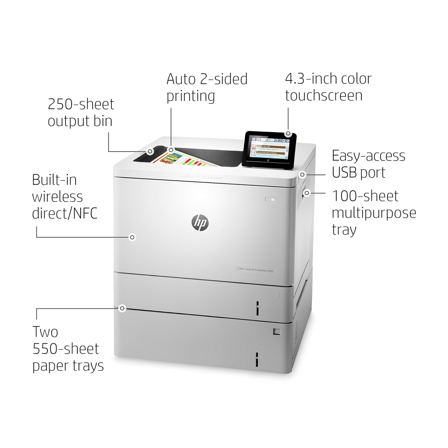 Amazon.com: HP LaserJet Enterprise M553x Color Printer, (B5L26A): Office