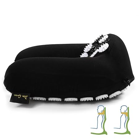 Zen Guru U Shaped Neck Pillow Black Zenguru Best Acupressure Massage U Shaped Neck Pillow Sale Effective Remedy For Headaches Migraines Neck Shoulders Pain And Stress Relief Amazon In