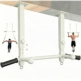 Adjustable Ceiling Mount Pull Up Bar with Ball Grips | 800 LBS Capacity, Fits 24-inch Studs &amp; Concrete, 5-Level Height, Pro Ball Grips, TRX Anchors
