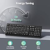 TECKNET Wireless Keyboard 2.4G USB Silent Ergonomic 8° Feet UK Layout view 4