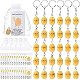 Kigley 30 Sets Inspirational Potato Keychain Bulk Mini Resin Cute Realistic Potato with Funny Card Organza Bag Emotional Support for Employee Staff Coworkers Team Nurse Gifts