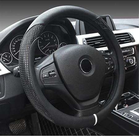 Amazon Ontto ハンドルカバー 軽自動車 ステアリングカバー Mサイズ 滑り止め レザー製 ハンドルカバー 車 バイク