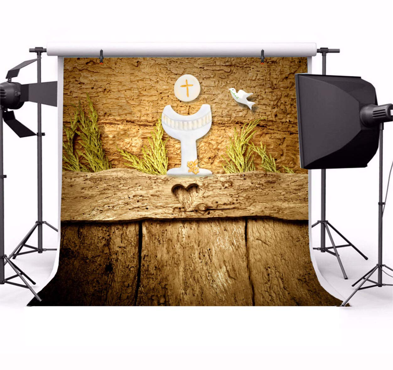 Sfondo Fotografico Prima Comunione 2.2x1.5m - Vinile, Decorazione Battesimo, Con Design 'Dio Benedice' - Foto 5