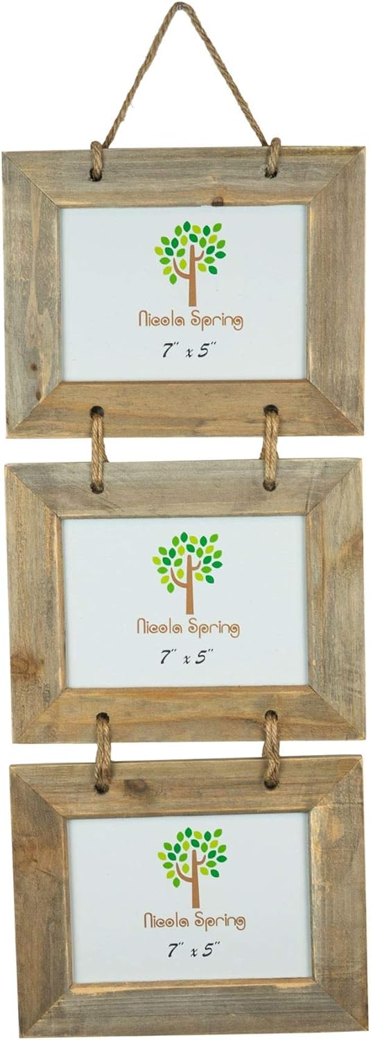 Nicola Spring Marco Triple para Fotos de 18 x 13 - De Pared - Madera: Amazon.es: Hogar