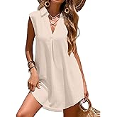 Halife Womens Sleeveless Swimsuit Coverup V Neck Bathing Suit Cover Ups Summer Swimwear Bikini Beach Cover Up Dress
