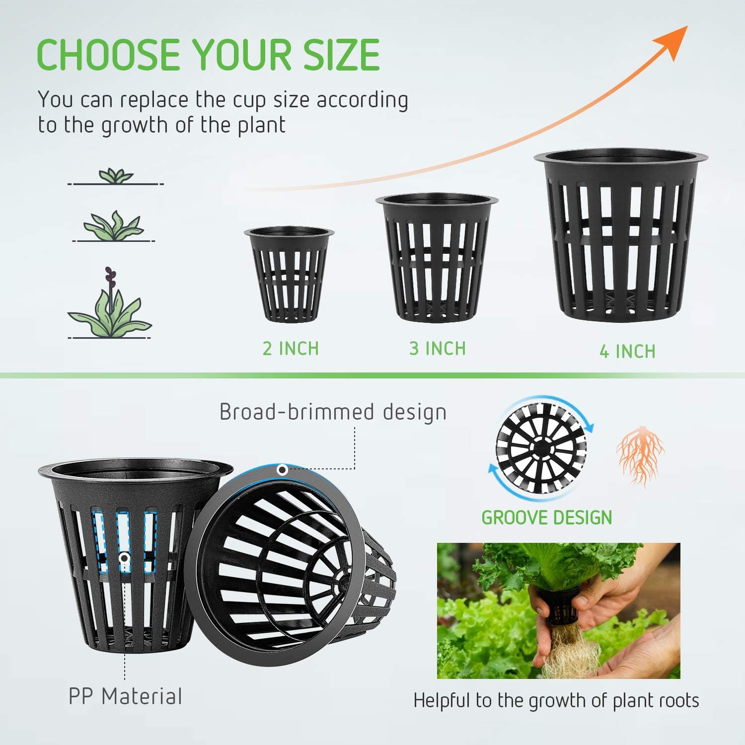 VIVOSUN 25 Pack 3 Inch Net Pots Heavy Duty Net Cups with 12 Pcs Plant Labels: Garden & Outdoor