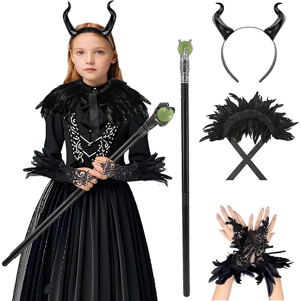 Amazon.com: ZZXIAOJIE 4Pcs Witch Costume Kids Evil Witch