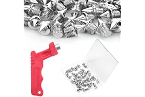 UCNEMOUS 50Pcs 3/16 Inch Track and Field Shoes With Hard Steel Pyramid Spikes for Sprint Sports Short Running Cross Country, Include Spike Wrench