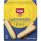 Schar Naturally Gluten Free Ladyfingers for Tiramisu &amp; Desserts (7.1 oz) | Light &amp; airy Italian cookies great tiramisu &amp; sweet desserts or with coffee or tea. Free of lactose &amp; preservatives; Non-GMO.