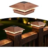 1 Pack Solar Post Cap Lights Outdoor for 4x4 Posts, Warm White Solar Fence Post Lights Solar Powered for 3.5x3.5 &amp; 4x4 Wood/Vinyl Posts, IP65 Waterproof Fence Deck Post Cap Lights for Yard Patio