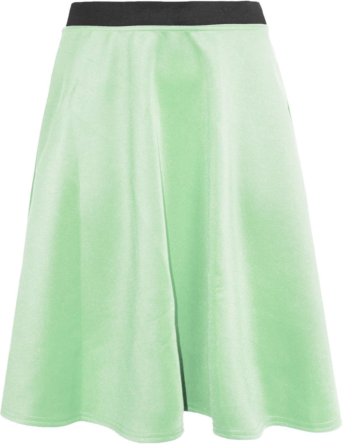 Fashion Lovers Women Flared Knee Length Skater Skirt Ladies Stretch