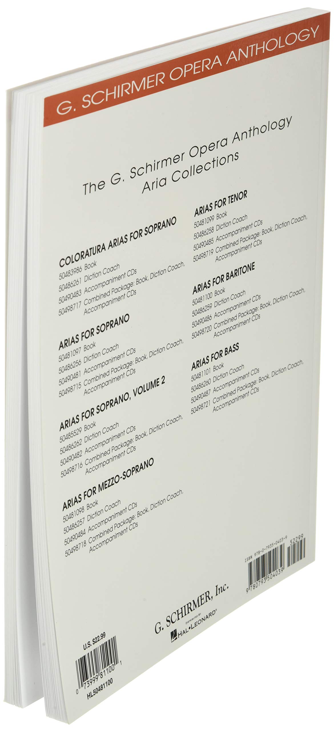 Arias For Baritone G Schirmer Opera Anthology Hal Leonard Corp Larsen Robert L 9780793504039 Amazon Com Books