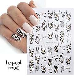 Laser Gold Flowers Leaf Leopard Print Abstract Face