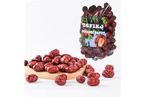 ZCFIKJ Jujube Dates Fruit,Chinese Red Dates Jujube Dried Date Jujubes 18 oz Juju All-Natural Non-GMO Red Dates 500g Healthy Dried Fruit Snacks for Brewing Tea,dessert, Baking,cooking,etc.