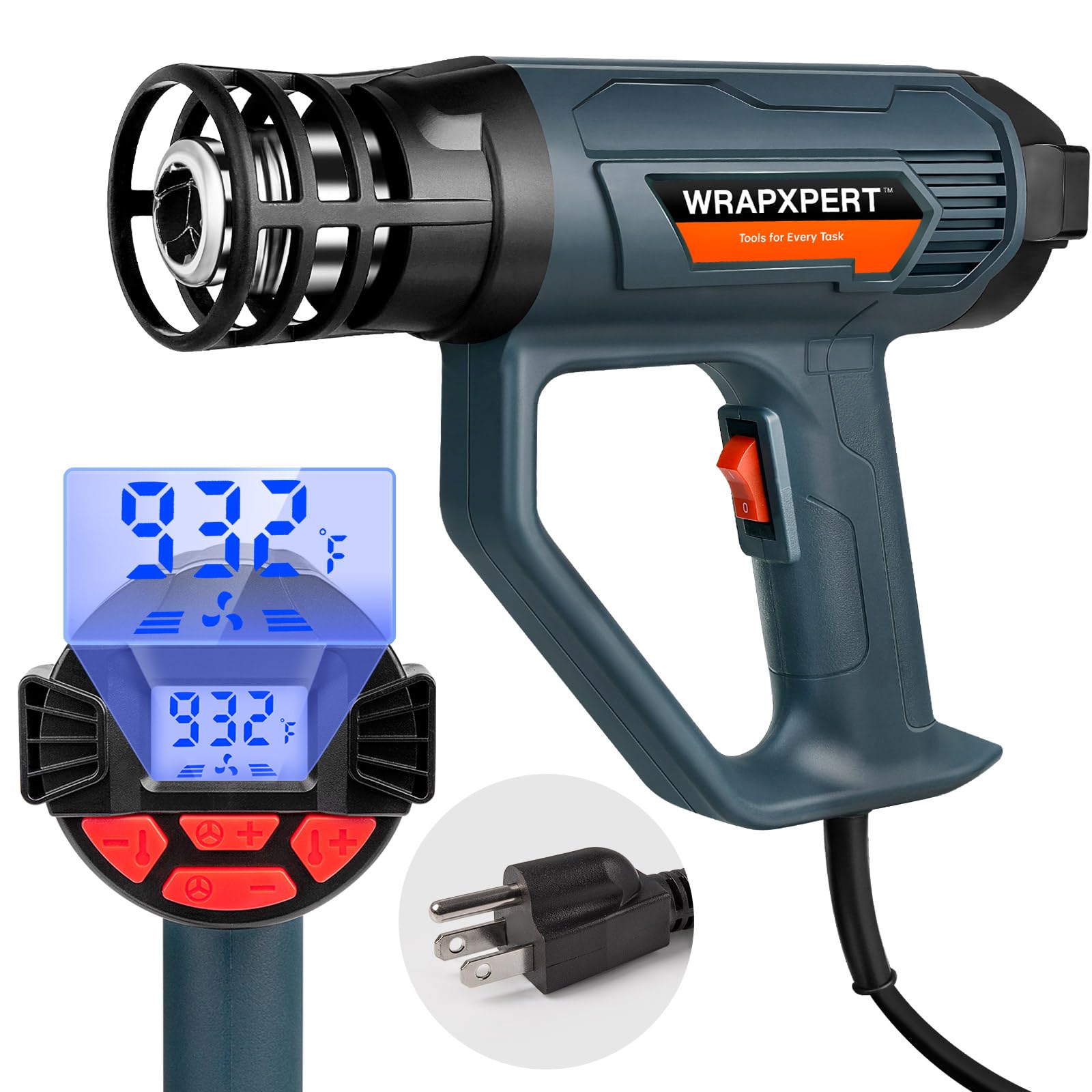 Photo 1 of WRAPXPERT Heat Gun for Vinyl Wrap/Window Tint with Digital LCD 2000W 122?-1202??50?- 650?) Variable Temperature Control Memory Function for Car Wrap, Crafts, Shrinking Tubing, Stripping Paint