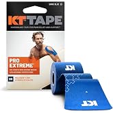 KT Tape Pro Extreme Therapeutic Elastic Kinesiology Sports Tape, 20 Pre Cut 10 inch Strips, 100% Synthetic Water Resistant Breathable, Pro &amp; Olympic Choice, Sonic Blue