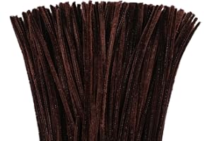Mnuizu 200pcs Pipe Cleaners,Pipe Cleaners Chenille Stems for Craft, Fuzzy Sticks Christmas Craft Supplies for DIY Art & Creative Crafts Decorations（Dark Brown）