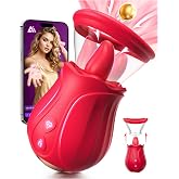 Gasevimo Vibrator Sex Toys Rose Toy - Adult Toys for Women AI Sync 7 Suctions, 360&deg; Rotation Tongue with 10 Licking &amp; Vibrators for Clitoral Nipple, Removable Cup Couple &amp; Solo Sex Games