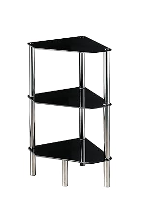 etagere d'angle en verre noir