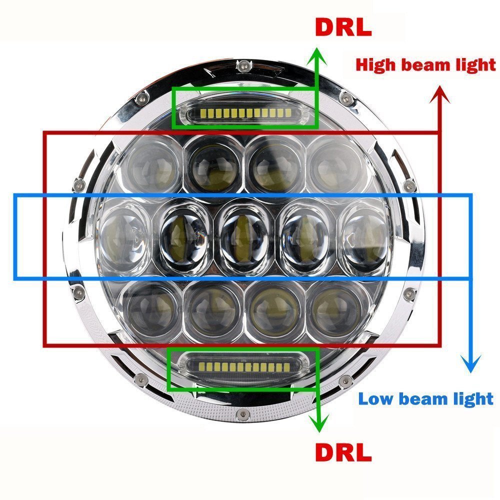 LED Headlight Chrome Headlamp Upgrade for Jeep CJ CJ5 CJ7 eBay
