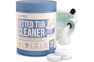 CLYND Jetted Tub Cleaner for the Jets and the Tubes 24 Tablets Hot Tub Cleaner for Jet Bathtub Heavy Duty - No Harsh Chemicals and Septic Safe - Compatible with Whirlpool, Spa, Jetted Bath