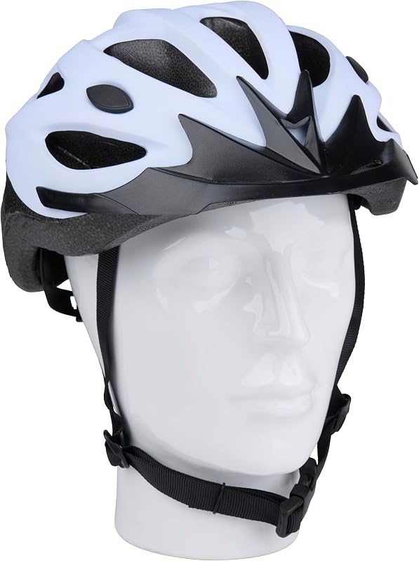 CASCO BICICICLETTA Ø55-58 CM - BICICLETTA UOMO DONNA - LEGGERO CON VENTILAZIONE E CINGHIA - BIANCO PER TUTTO I