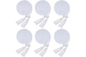 HOVEOX 6 Pieces Graduation Cords Tassels Cord Honor Cords with Tassel Graduation Honor Cords for Graduation Students (White, 
