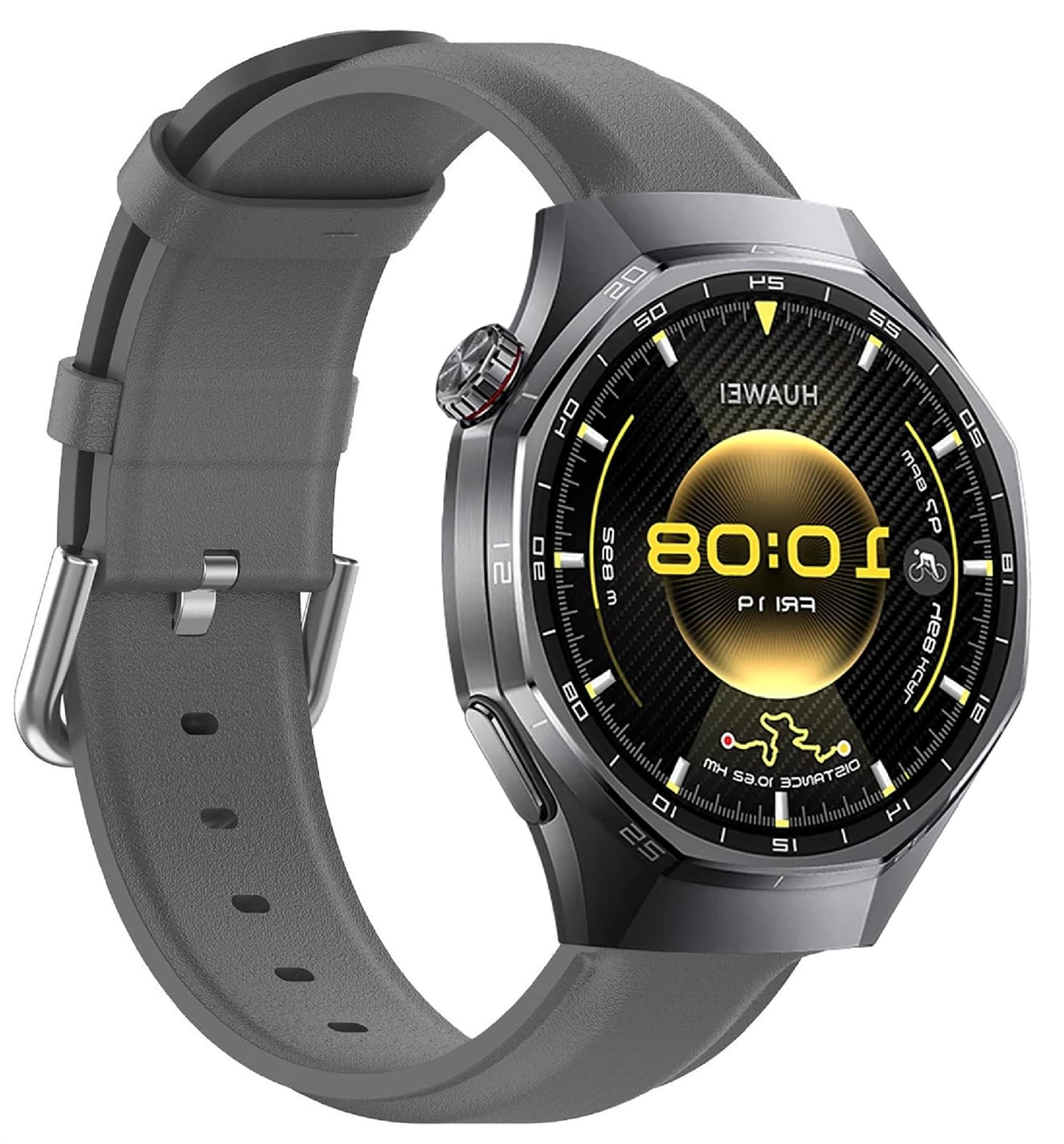 GIOPUEY Strap Compatible with Huawei Watch GT 6 46mm/GT 6 Pro/GT5 46mm/GT5 Pro genuine leather Watch Strap, Strap Replacement [Wear-resistant] [breathable] - Grey