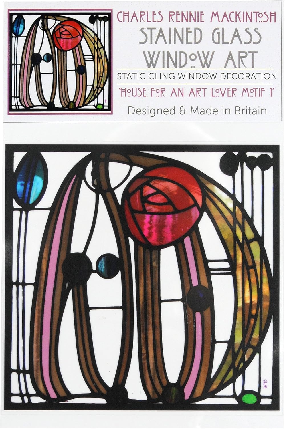 Winged Heart Static Window Cling in House for an Art Lover Design