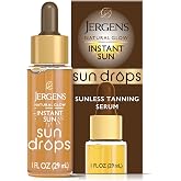 Jergens Natural Glow Tanning Drops, Sunless Self Tanner, Oil Free, 1 fl oz | Sunless Tanning Drops for Face and Body, Buildable Bronze, Oil Free, Gradual Self Tanner, Streak-Free, Travel Size