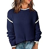 SHEWIN Womens Sweaters Crewneck Long Sleeve Knit Pullover Sweater Casual Fall Tops for Women 2025