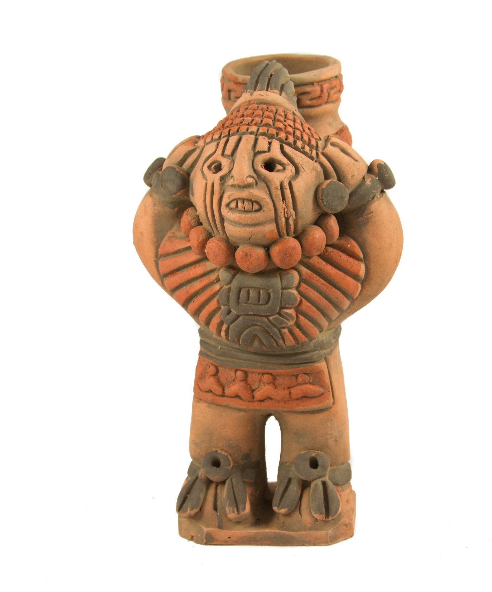 Xipe Totec Aztec Ceramic figure - Fair Trade from Mexico - Indoor or outdoor use L11xH20cm