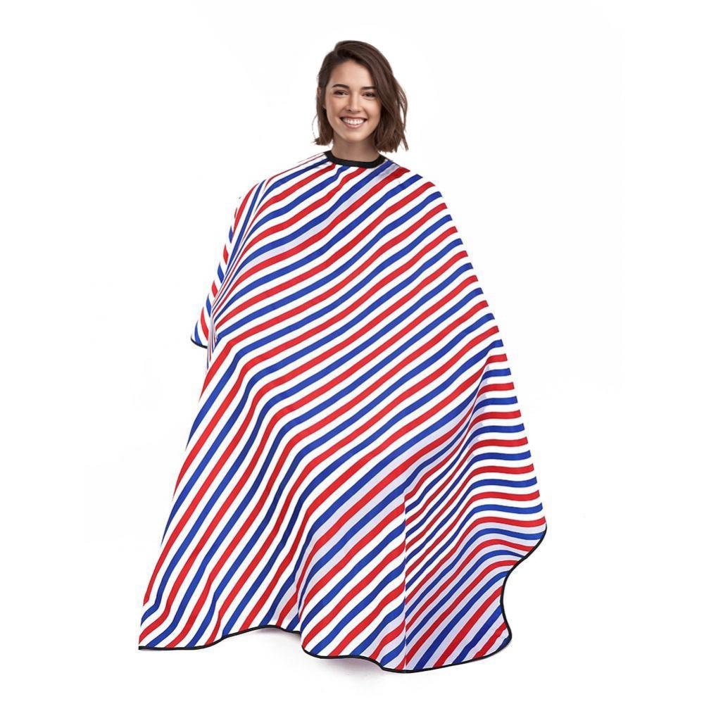 Salon Haircut Cape Barber Hairdressing Wrap, Waterproof Oilproof Red + White + Blue Print(1#)