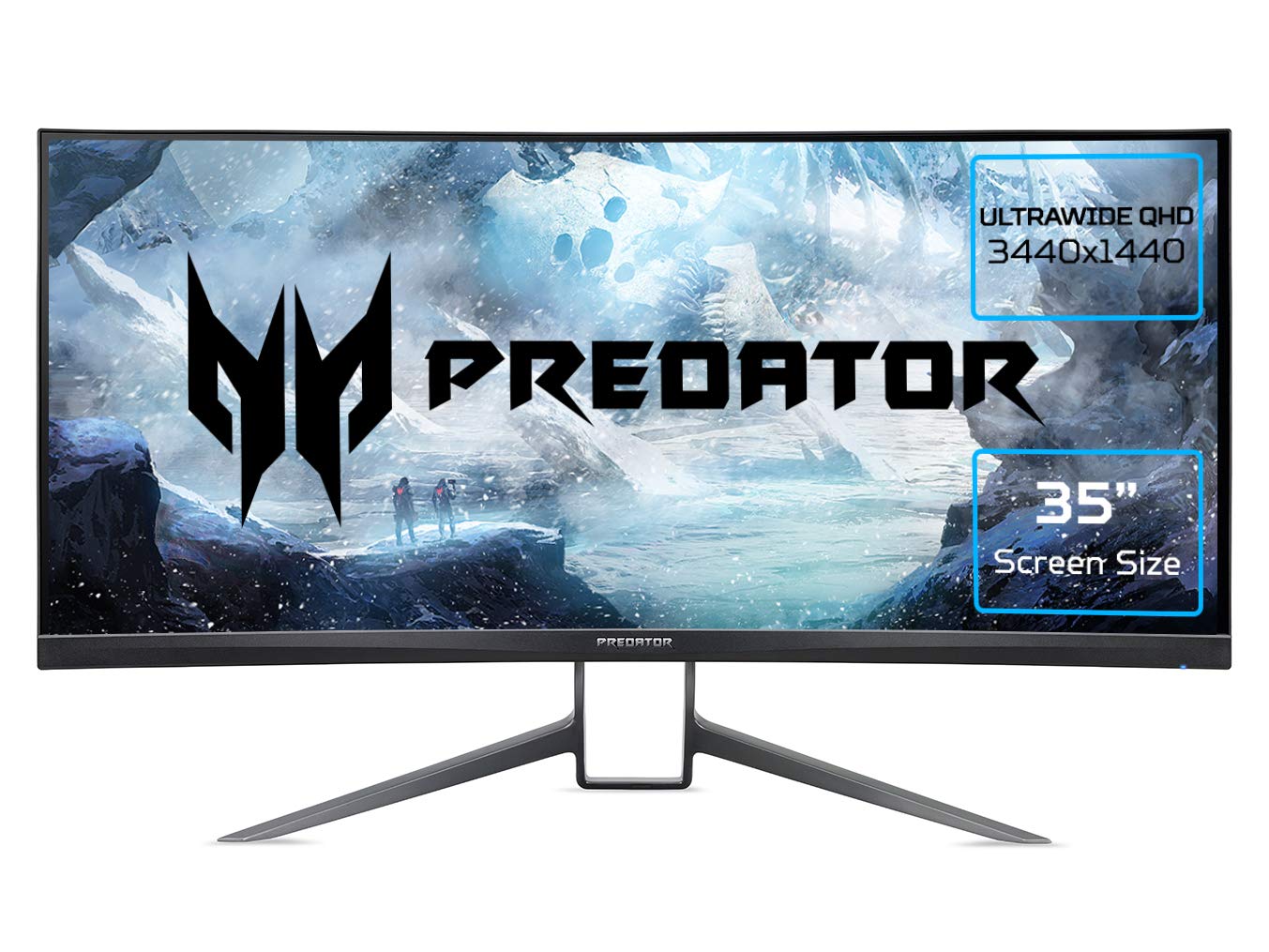 Acer Predator X35 35 inch Ultra-Wide Quad HD Curved Gaming Monitor, Black/Blue (VA Panel, G-Sync, 180 Hz (200 Hz OC), 2ms, HDR 1000, Quantum Dot, DP, HDMI, USB Hub, Height Adjustable)