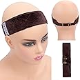 GEX Wig Grip Band with Adjustable Elastic Closure Flexible Velvet No Slip Wig grip Headbands Cap for Wigs(Brown)