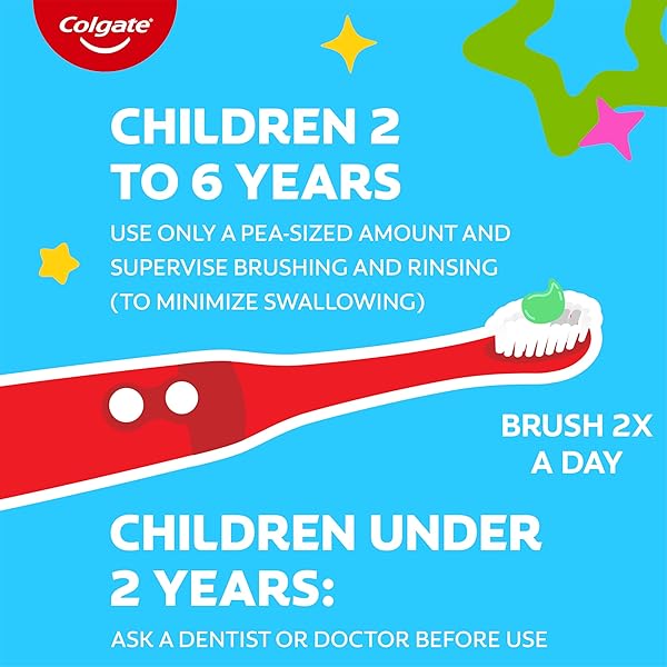 COLGATE KIDS TOOTHPASTE WITH FLUORIDE, ANTICAVITY & CAVITY PROTECTION TOOTHPASTE, FOR AGES 2+, BLUEY, MILD BUBBLE FRUIT FLAVOR, 4.6 OUNCE