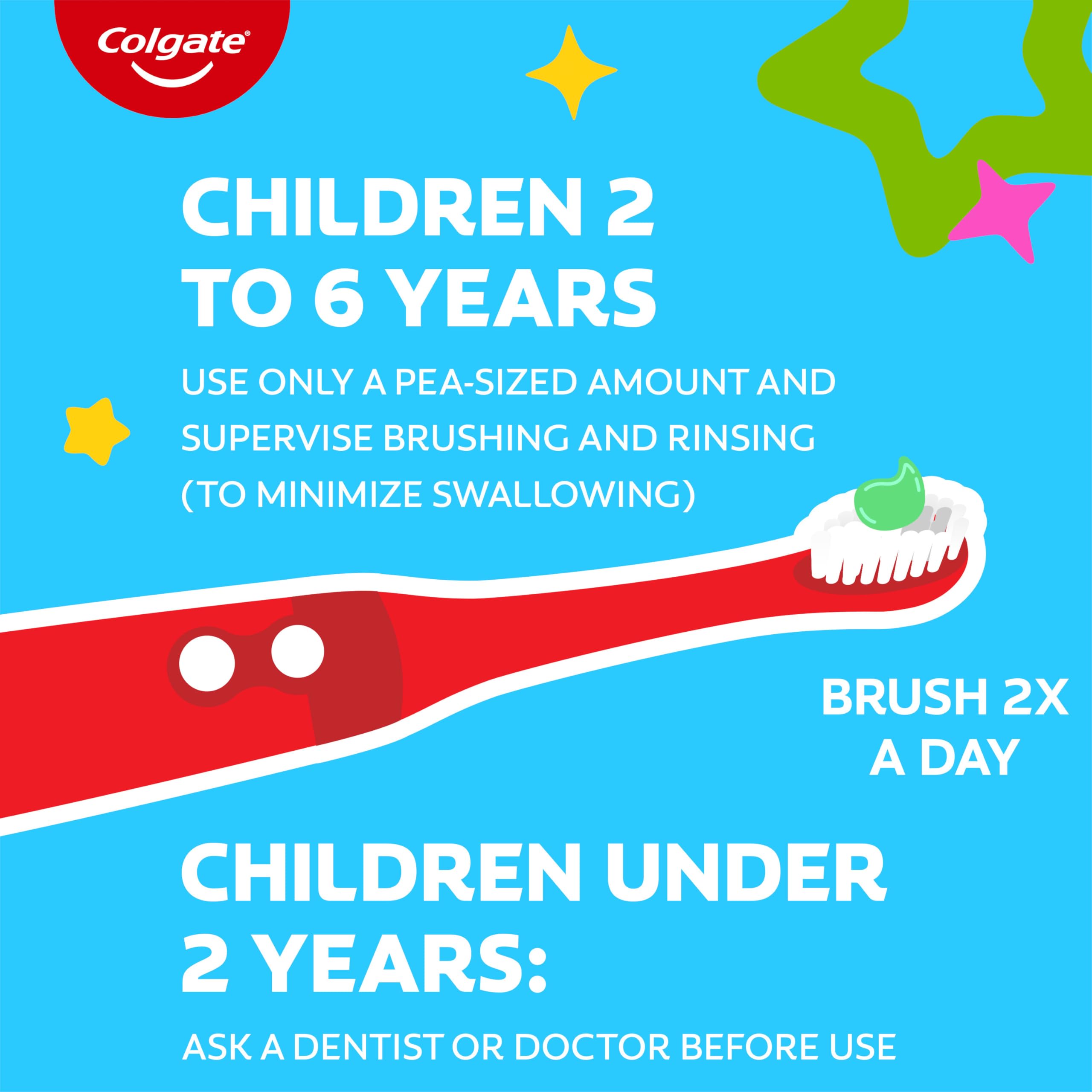 Colgate Anticavity Kids Toothpaste with Fluoride for Ages 2+, Watermelon Burst Flavor - 4.6 Ounce (4 Pack)