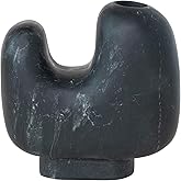 Bloomingville Marble Organic Shaped Footed Taper Holder, Black