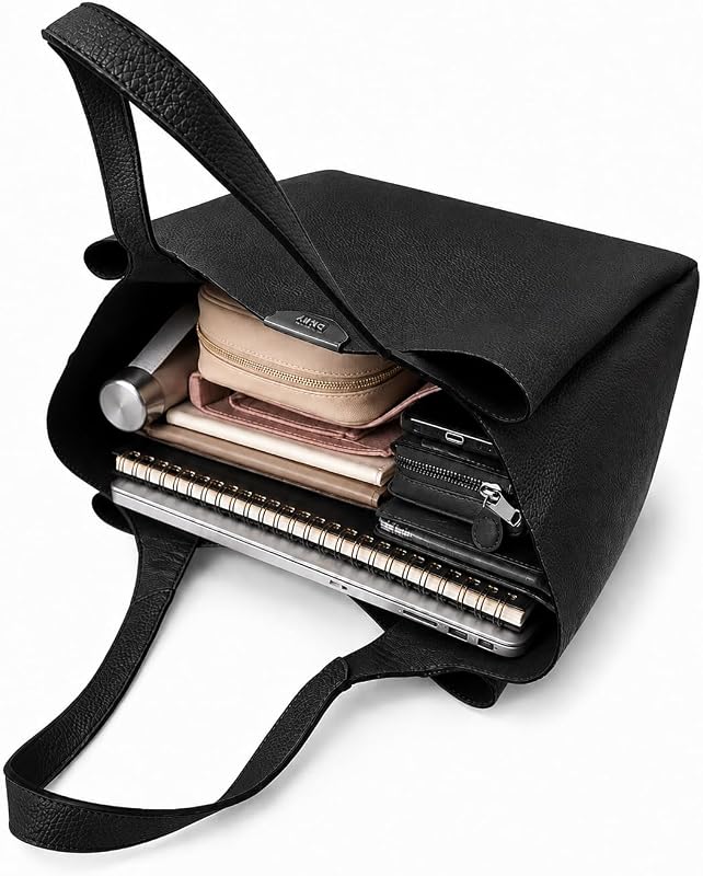 Willa Shopper Damen Schwarz Groß mit Magnetverschluss
