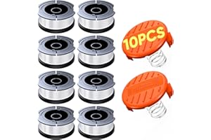 VOSOIR 10 Pack Weed Eater String for Black and Decker, Craftsman Weed Wacker, AF100 Weed Eater Spool, 0.065'' String Trimmer Line Spool, Autofeed Replacement Refills(8 Spools+2 Caps+2 Springs)