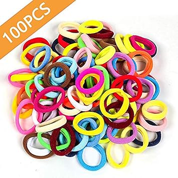 Amazon Com 100 Pieces Elastic Hair Ties Tiny Soft Rubber Bands