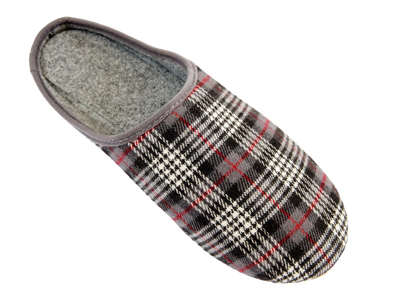 Filzpantoffeln Hausschuhe aus Filz mit Gummisohle Filzlatschen Soft für Herren Gitter Braun Dunkelblau Grau Apreggio (43, Grau)