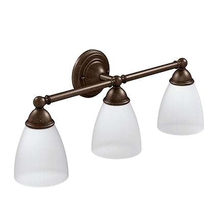 Moen Yb2263orb Brantford 3 Dual Mount Bath Bathroom Vanity Light Fixture With Frosted Glass 960 X 1000 X 2060 Inches Oil Rubbed Bronze
