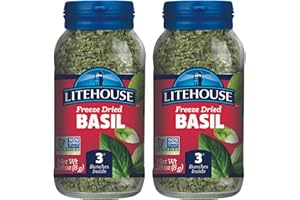 Litehouse Freeze Dried Basil - Dried Basil Leaves, Substitute for Fresh Basil Leaves, Organic, Dried Basil Seasoning, Equal to 3 Basil Fresh Bunches, Non-GMO, Gluten-Free - 0.28 Ounce, 2-Pack