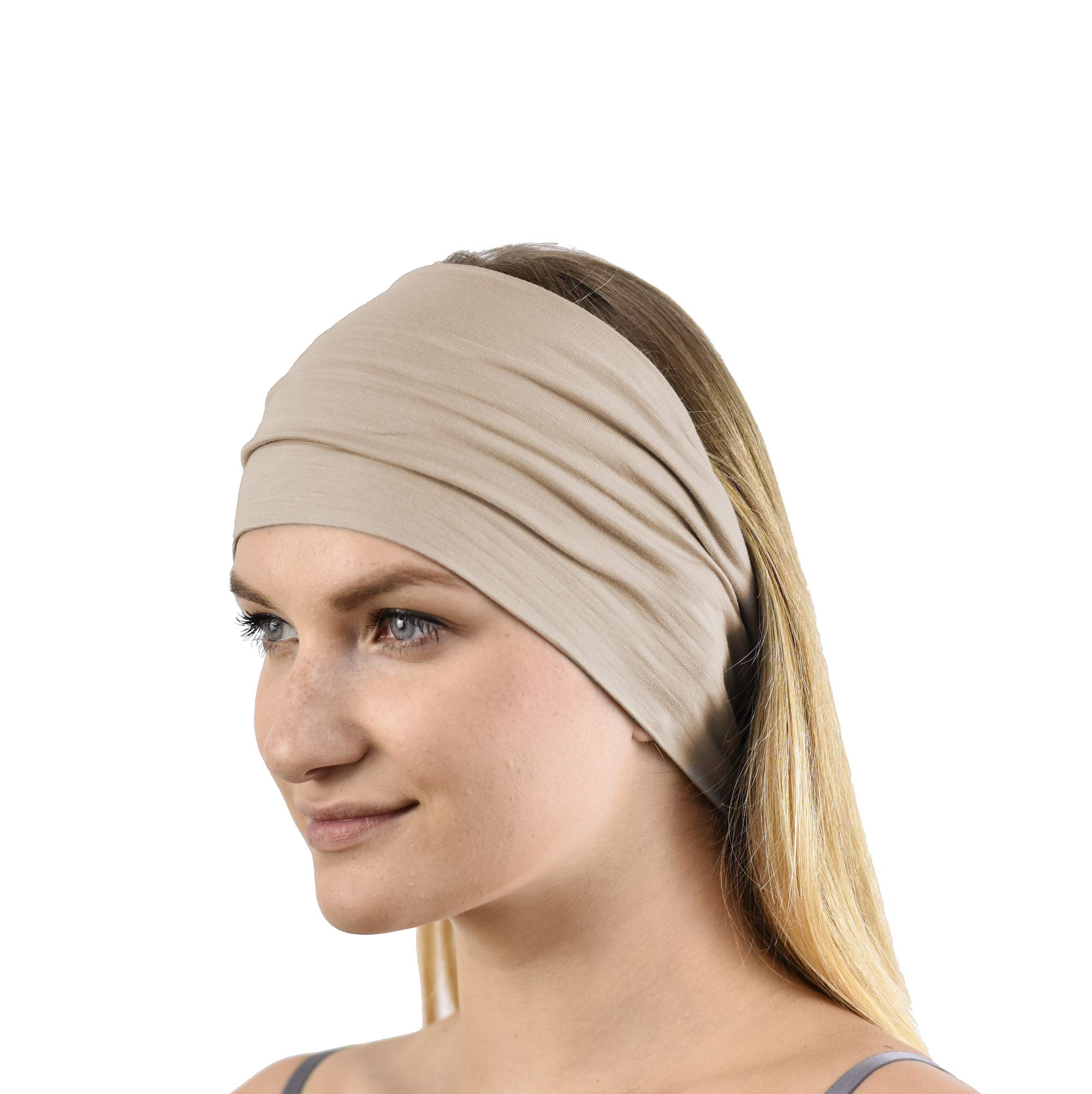 Jasmine Silk Unisex Bamboo Headband Hair Band (Nude)