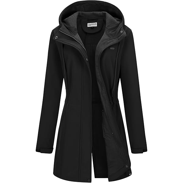 CREATMO US Women's Core Soft Shell Jacket Lightweight Hooded