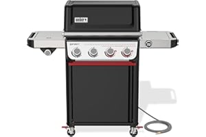 Weber Spirit EP-435 Natural Gas Grill for Outdoor Cooking, 4 Burners and 1 Side Burner, Black